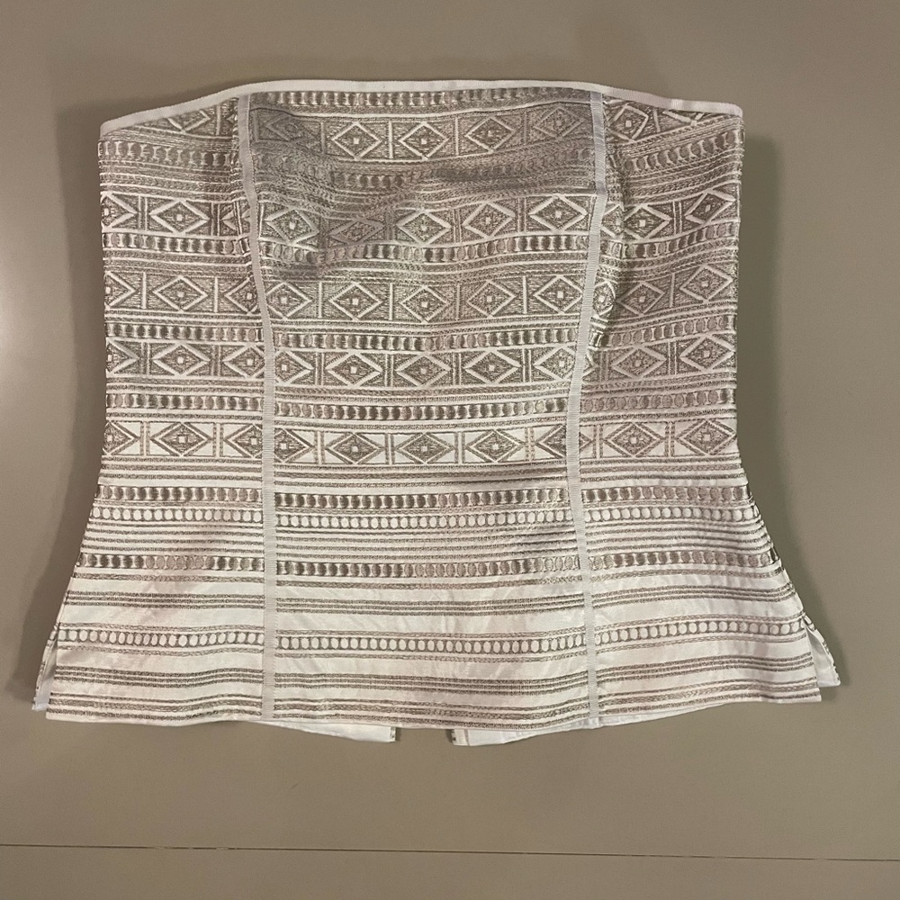 White House Black Market Champagne corset